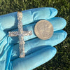 925 Sterling Silver Nugget Jesus Crucifix Cross Flooded Out CZ Iced Pendant