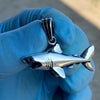 925 Sterling Silver Oxidized Great White Shark Pendant