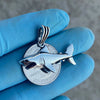 925 Sterling Silver Oxidized Great White Shark Pendant