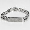 925 Sterling Silver Presidential ID Bracelet Iced Bling Out CZ 11MM 8.5"