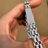 925 Sterling Silver Presidential ID Bracelet Iced Bling Out CZ 11MM 8.5"