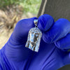 925 Sterling Silver Real VS Diamond Jesus Pendant 1 Inch