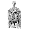 925 Sterling Silver Real VS Diamonds Large Jesus Pendant 2.5"