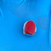 925 Sterling Silver Red One Tooth Cap Top Teeth Slug Single Grillz