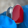 925 Sterling Silver Red One Tooth Cap Top Teeth Slug Single Grillz