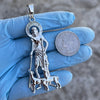 925 Sterling Silver Saint St Lazarus Dogs Pendant San Lazaro 1"-2.75"