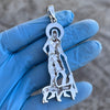 925 Sterling Silver Saint St Lazarus Dogs Pendant San Lazaro 1"-2.75"