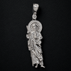925 Sterling Silver San Judas Tadeo St Saint Jude CZ Pendant