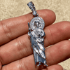 925 Sterling Silver San Judas Tadeo St Saint Jude CZ Pendant