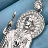 925 Sterling Silver San Judas Tadeo St Saint Jude CZ Pendant