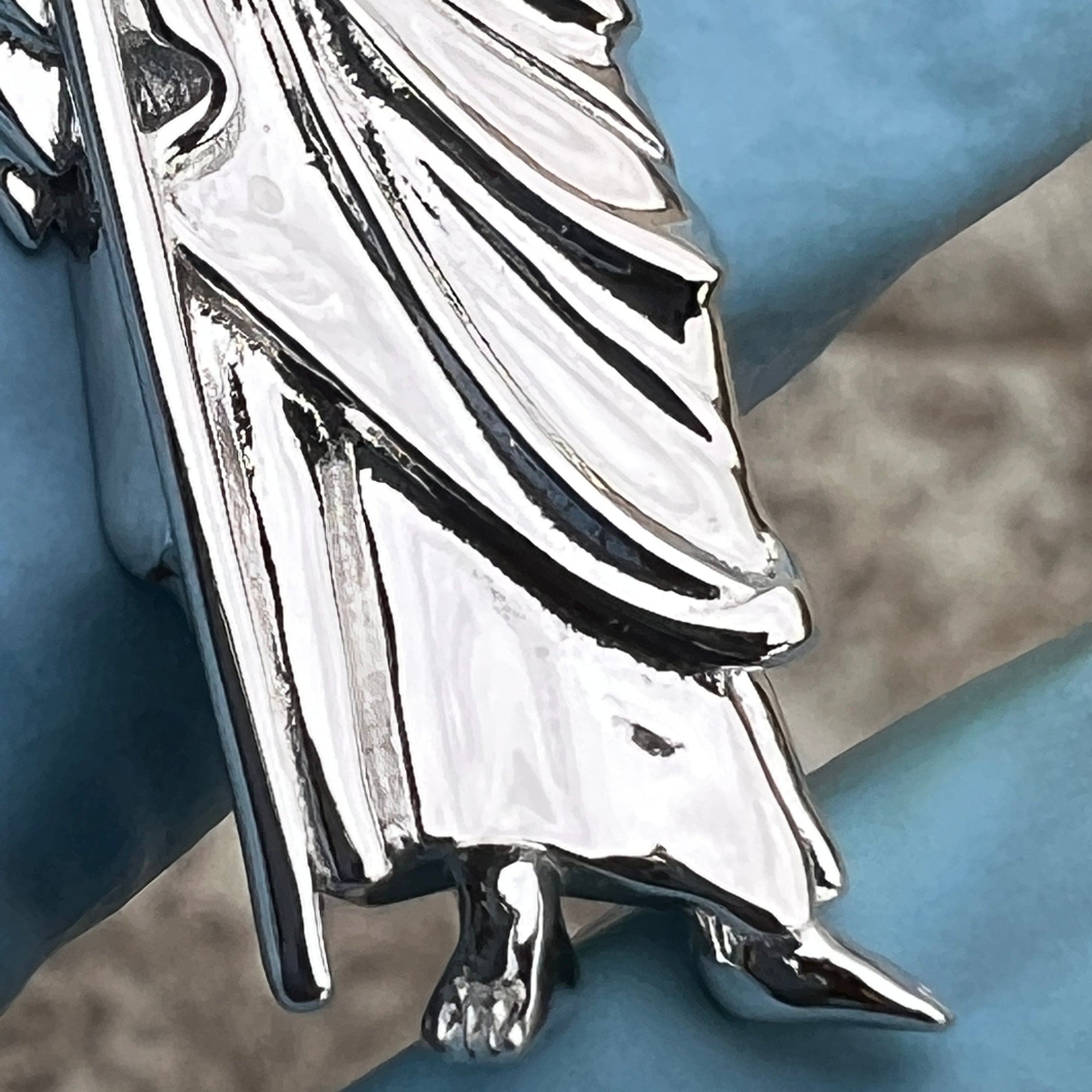 925 Sterling Silver San Judas Tadeo St Saint Jude CZ Pendant