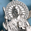 925 Sterling Silver San Judas Tadeo St Saint Jude CZ Pendant