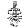 925 Sterling Silver Scorpion Iced CZ Pendant 1.25"