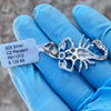 925 Sterling Silver Scorpion Iced CZ Pendant 1.25"