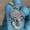 925 Sterling Silver Scorpion Iced Flooded Out Pendant 1.75"