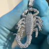 925 Sterling Silver Scorpion Iced Flooded Out Pendant 1.75"