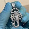 925 Sterling Silver Scorpion Iced Flooded Out Pendant 1.75"