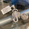 925 Sterling Silver Scorpion Iced Flooded Out Pendant 1.75"