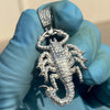 925 Sterling Silver Scorpion Iced Flooded Out Pendant 1.75"