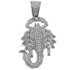 925 Sterling Silver Scorpion Iced Flooded Out Pendant 1.75"