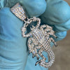 925 Sterling Silver Scorpion Iced Flooded Out Pendant 1.75"