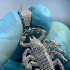 925 Sterling Silver Scorpion Iced Flooded Out Pendant 1.75"