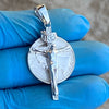 925 Sterling Silver Shiny Jesus Crucifix Cross Pendant 1.5"