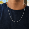 925 Sterling Silver Sparkle Diamond-Cut Rope Chain Margarita Necklace 1.5MM