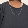 925 Sterling Silver Sparkle Diamond-Cut Rope Chain Margarita Necklace 1MM