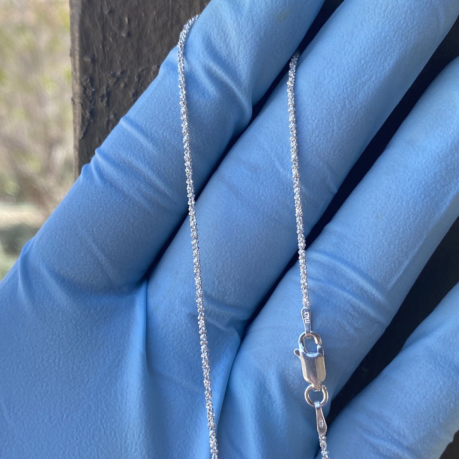 925 Sterling Silver Sparkle Diamond-Cut Rope Chain Margarita Necklace
