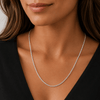 925 Sterling Silver Sparkle Diamond-Cut Rope Chain Margarita Necklace 2MM