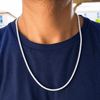 925 Sterling Silver Sparkle Diamond Cut Rope Chain Necklace 3MM 22"-24"