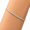 925 Sterling Silver Sparkle Rope Margarita Bracelet Diamond Cut 2MM