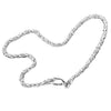 925 Sterling Silver Sparkle Rope Margarita Bracelet Diamond Cut 2MM