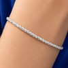 925 Sterling Silver Sparkle Rope Margarita Bracelet Diamond Cut 2MM
