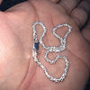 925 Sterling Silver Sparkle Rope Margarita Bracelet Diamond Cut 2MM