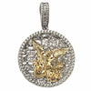 925 Sterling Silver St Michael Archangel CZ Pendant Medallion