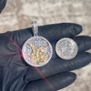 925 Sterling Silver St Michael Archangel CZ Pendant Medallion