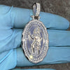 925 Sterling Silver St Saint Christopher San Cristobal Medal CZ Medallion Pendant