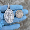 925 Sterling Silver St Saint Christopher San Cristobal Medal CZ Medallion Pendant