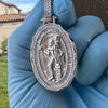 925 Sterling Silver St Saint Christopher San Cristobal Medal CZ Medallion Pendant