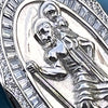 925 Sterling Silver St Saint Christopher San Cristobal Medal CZ Medallion Pendant