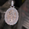 925 Sterling Silver St Saint Christopher San Cristobal Medal CZ Medallion Pendant