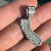 925 Sterling Silver State of California CZ Iced CA Pendant