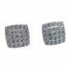 925 Sterling Silver Stud Earrings CZ Iced Flooded Out Square 10MM