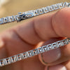 925 Sterling Silver Tennis Chain Iced Flooded Out Bracelet 3MM 6"-8.5"