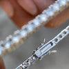 925 Sterling Silver Tennis Chain Iced Flooded Out Bracelet 3MM 6"-8.5"