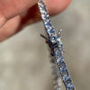 925 Sterling Silver Tennis Chain Iced Flooded Out Bracelet 3MM 6"-8.5"