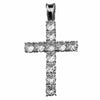 925 Sterling Silver Tennis Cross Pendant Iced CZ Flooded Out 1.75"