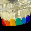 925 Sterling Silver Top Teeth Enamel Rainbow Colors Grillz